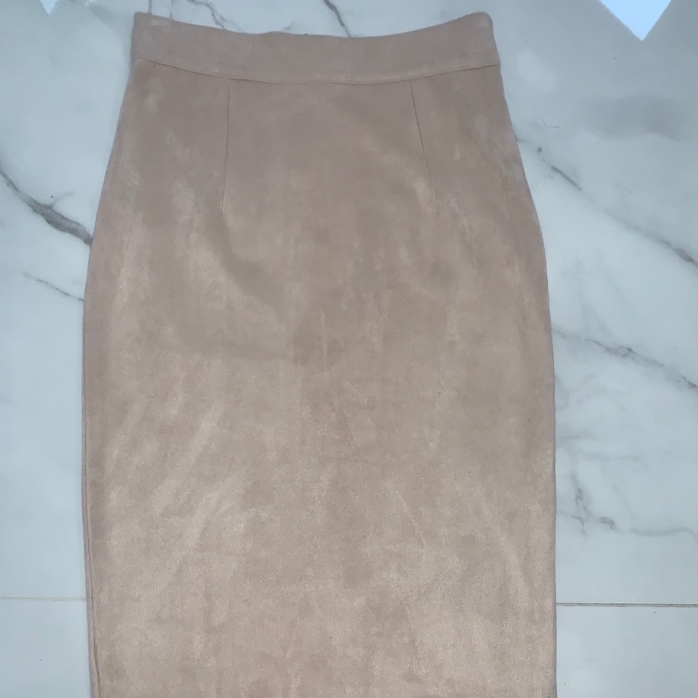 Missguided beige suede skirt